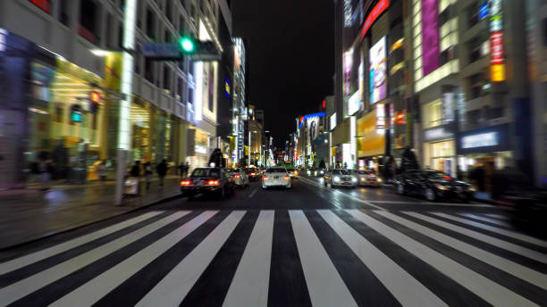 istock Ginza Crossing Traffic at Night, Tokyo Japan 683462300