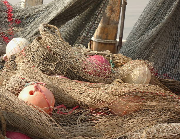 istock Old Fishing Nets with Floats 683462526