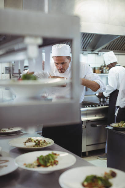 istock Chef preparing food in the commercial kitchen 683462642