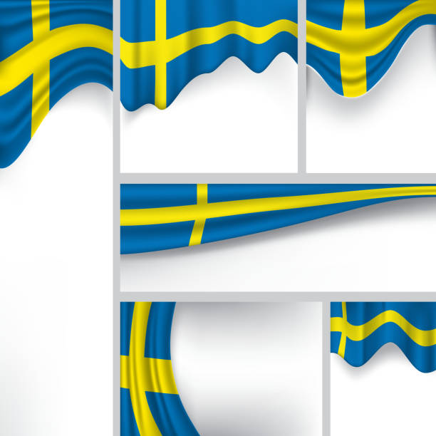 Abstract Sweden Flag, Swedish Colors (Vector Art) Abstract Sweden Flag, Swedish Colors (Vector Art) swedish flag stock illustrations