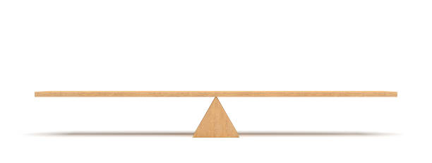 istock 3d rendering of a wooden plank balancing on a wooden triangle isolated on white background 683476556
