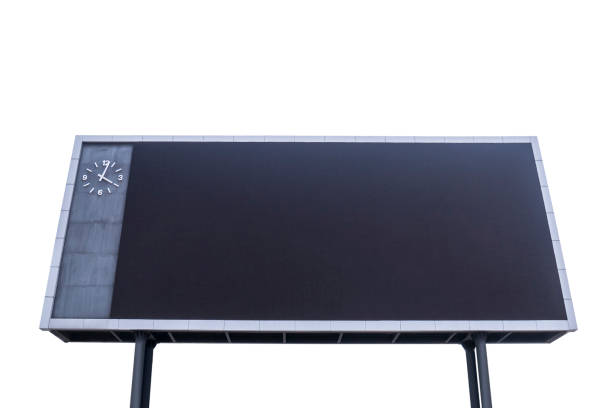 istock Scoreboard with black blank screen for reporting sporting events. Isolated white background 683480434