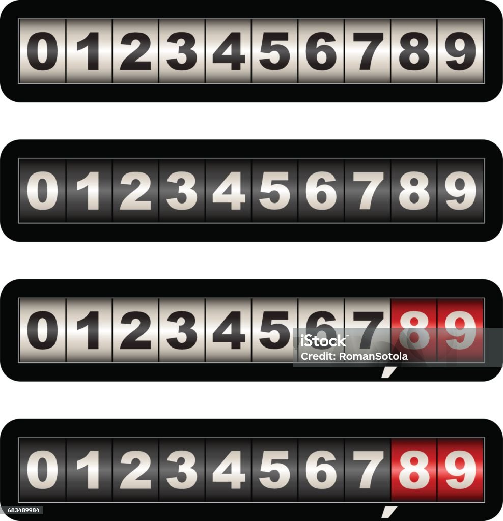 K Sign Counter Vector Counters Stock Illustration - Download Image Now - Kilowatt ...
