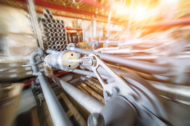 istock Various mechanisms and gray metal pipe 683499844