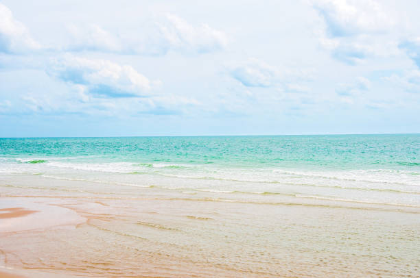 istock Seaside view of Empty sea and beach for copy space. 683500016