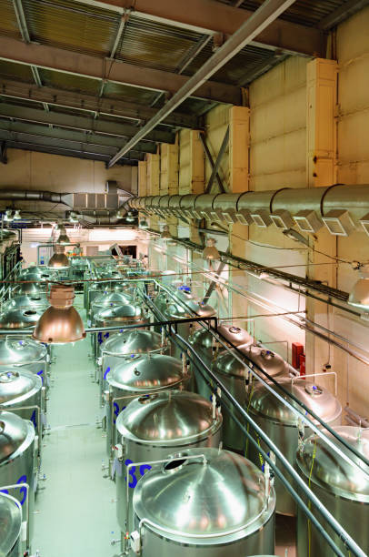 istock Long Rows of steel tanks 683500510