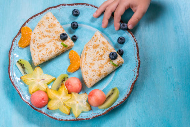 istock Funny crepes pancakes looks like a fish 683500598