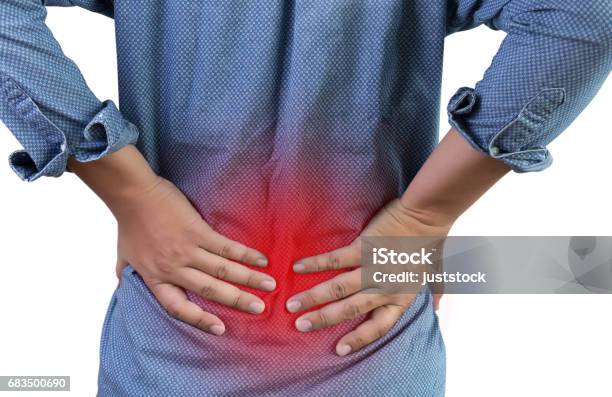 Man Suffering With Back Pain Backache Pain Relief Concept Stock Photo - Download Image Now