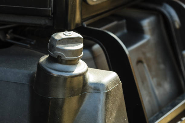 istock Detailed closeup of plastic fuel cap 683503518