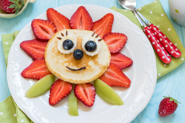 istock Pancakes with berries for kids 683503596