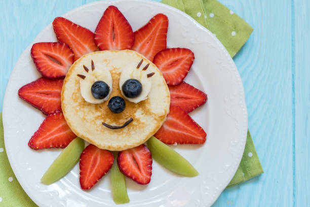 istock Pancakes with berries for kids 683503672