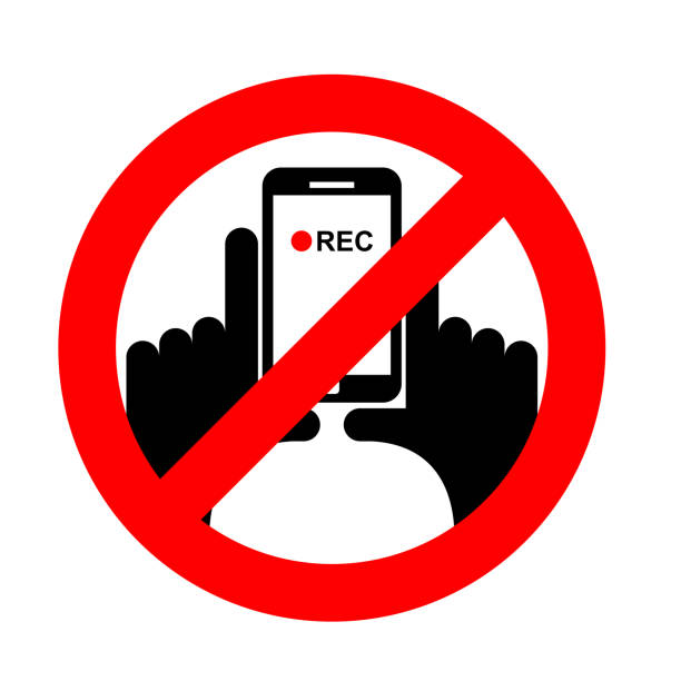 istock Stop vertical video. It is forbidden to record video. Prohibition sign. Crossed-shooting smartphone. Emblem against vertical videos. Red prohibition sign. Ban record 683509336