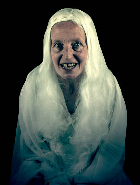 istock Scary Ghostly Woman Figure Isolated 683522234