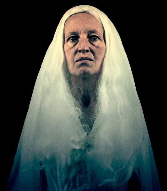 istock Scary Ghostly Woman Figure Isolated 683522236