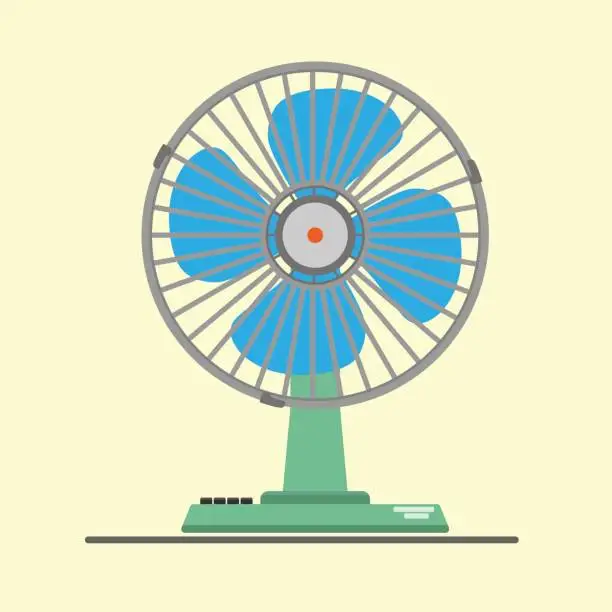 Vector illustration of desk air electric fan