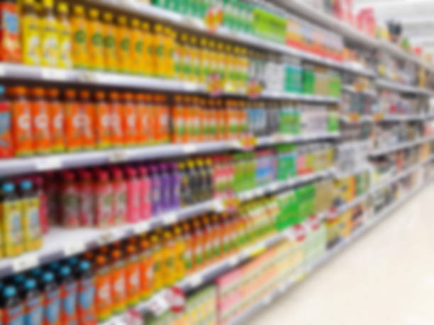 istock Blurred abstract background of shelf in supermarket 683523852