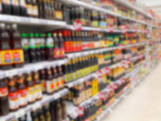 istock Blurred abstract background of shelf in supermarket 683523874
