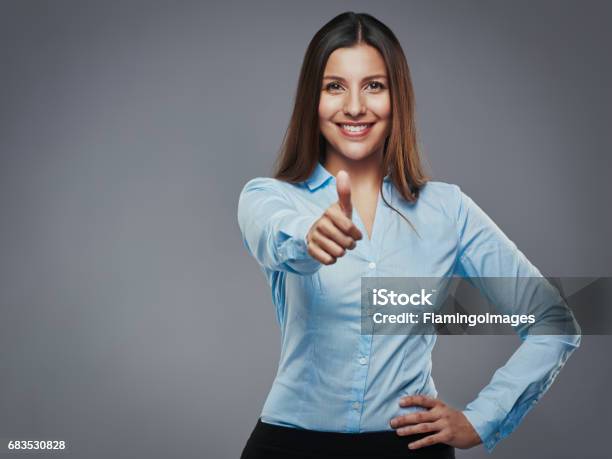 Enthusiastic Approval Stock Photo - Download Image Now - Thumbs Up, Women, One Woman Only