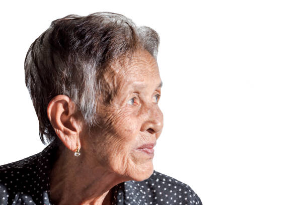 istock Lonely senior woman smiling in camera 683540040
