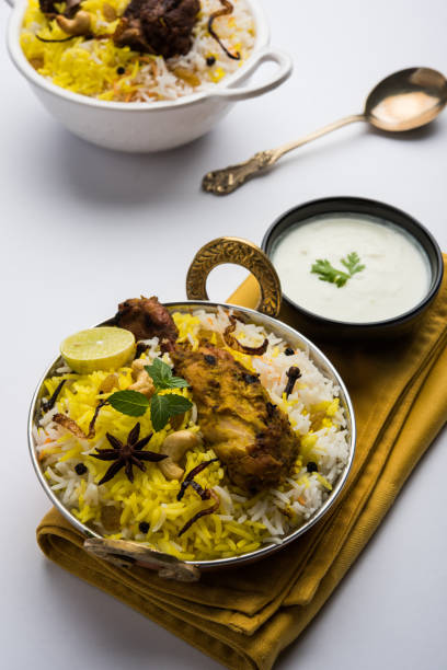 istock Hyderabadi chicken biryani or dum biryani, selective focus 683544692
