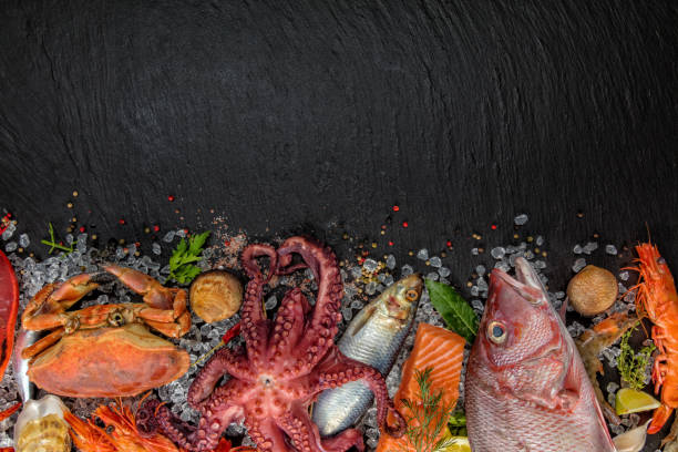 istock Many kind of seafood, served on crushed ice 683545158