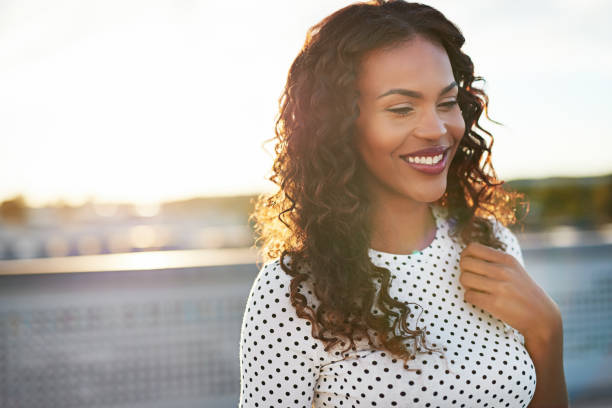 istock Contented young woman with a happy smile 683545852