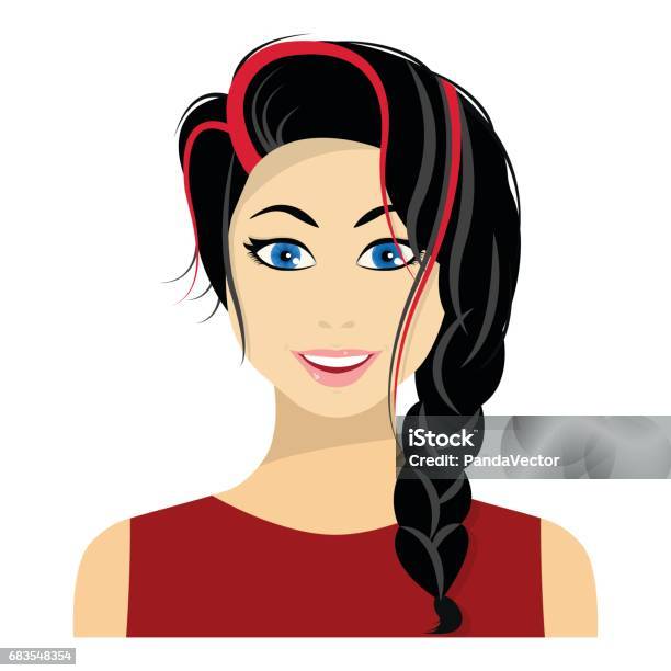 Black Hair Woman Icon In Flat Style Isolated On White Background Woman Symbol Stock Vector Illustration Stock Illustration - Download Image Now
