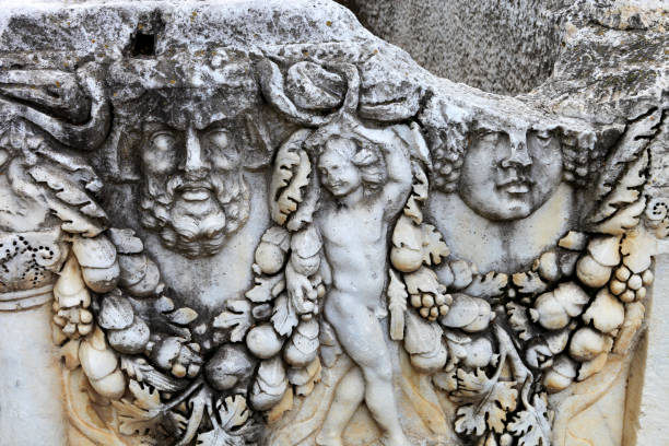 Sarcophagus in Aphrodisias Sarcophagus in Aphrodisias , Turkey ancient rome stock pictures, royalty-free photos & images