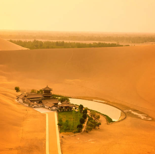 istock Crescent Spring or Yueya Spring in Dunhuang, China 683558610
