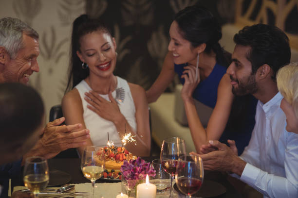 istock Group of friends celebrating birthday 683558668