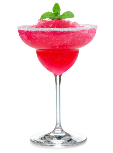 frozen strawberry daiquiri isolated on white