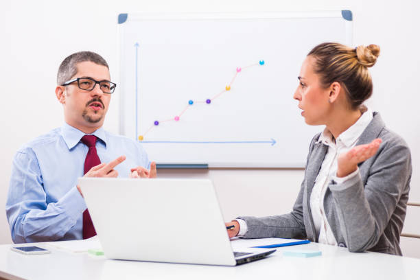 Business people are having meeting in office.