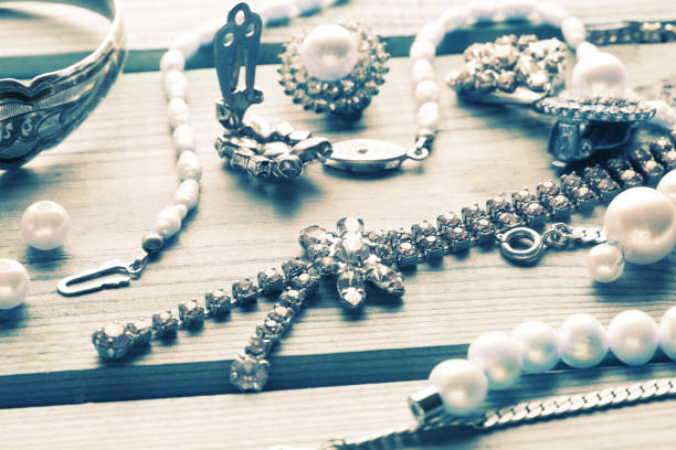 istock antique vintage necklace on wooden table 683572218
