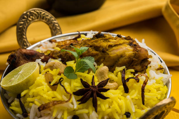 istock Hyderabadi chicken biryani or dum biryani, selective focus 683572626