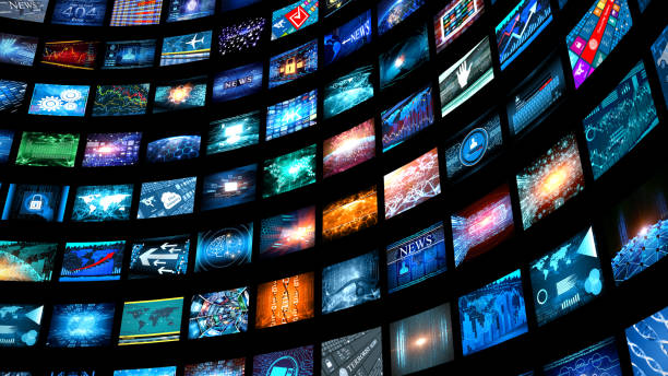 istock Media concept video wall with small screens 683582690