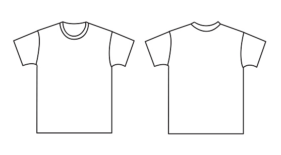 Blank Tshirt Template Front And Back Stock Illustration - Download ...