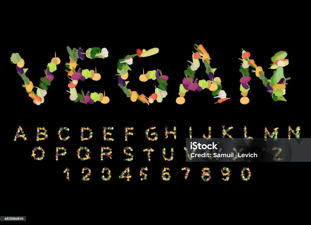 Vegan Font Alphabet Of Vegetables Edible Letters Potatoes And Carrots  Letters Vegetarian Abc Stock Illustration - Download Image Now - iStock