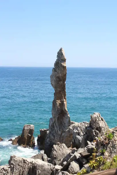Chooam Chotdaebawi in South Korea. Candlestick rocks located in the East Sea.