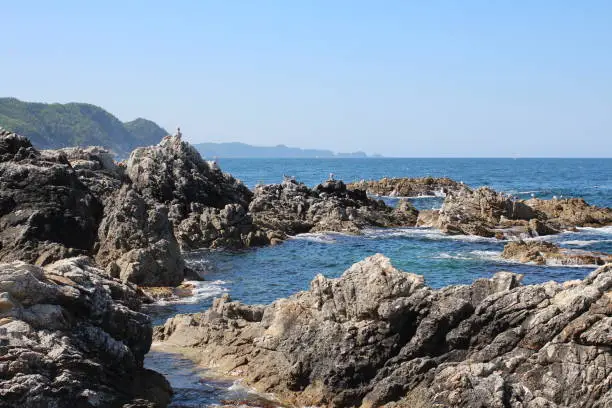 Chooam Chotdaebawi in South Korea. Candlestick rocks located in the East Sea.