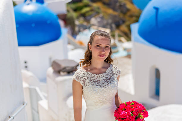 Bride with a bouquet of flowers