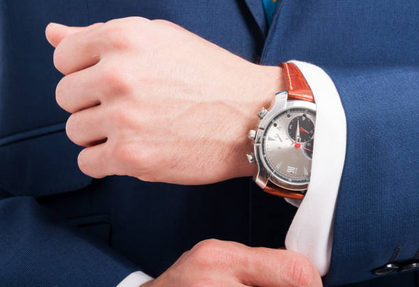 istock Elegant man's hands with expensive watch 683589840