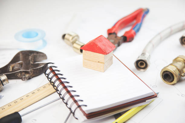 istock architecture, building, construction, real estate and home concept -  repair tools 683590522