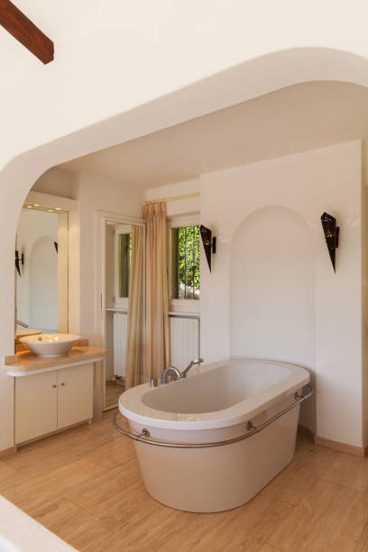 istock Elegant bedroom with bath tube 683594414