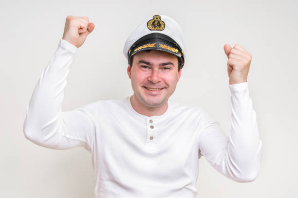 istock Portrait of captain with sailor cap 683600924