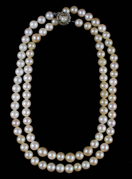 istock Vintage Pearls on Black Background 683600986