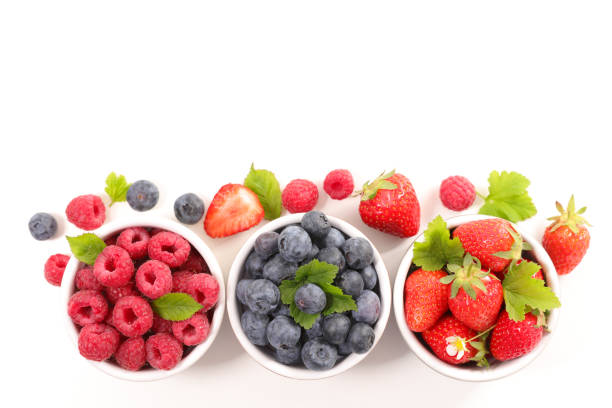 istock berries fruits background.strawberry,blueberry and raspberry 683601376