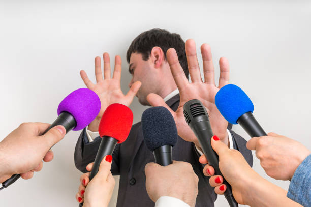 istock Reporters making interview with young businessman 683601852
