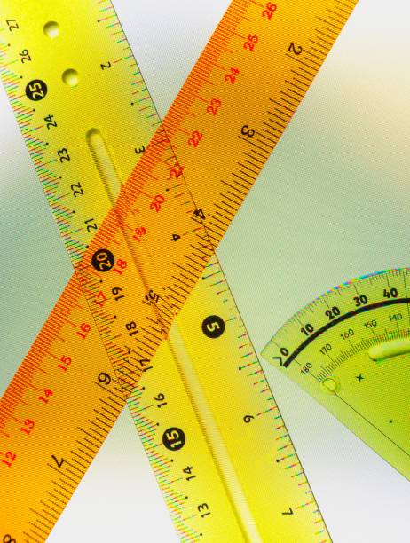 istock Yellow Rulers On Abstract Television Screen Background 683607694