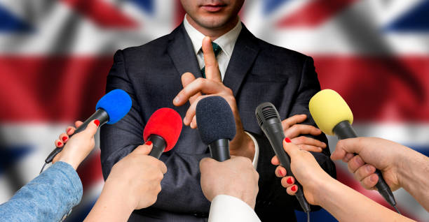 istock British candidate speaks to reporters - journalism concept 683607788