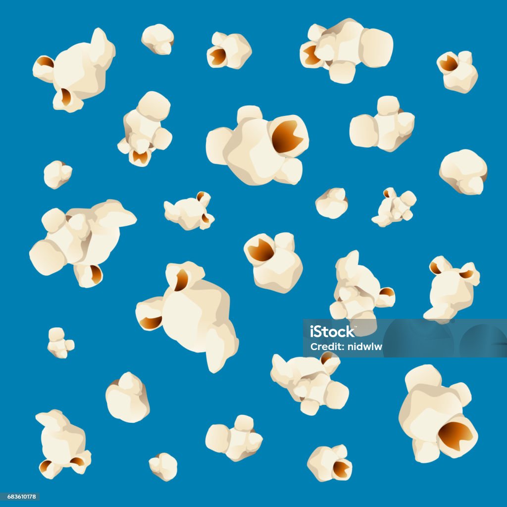Simple Popcorn Background Pattern Popcorn Pattern Background On Blue Vector Stock Illustration - Download ...